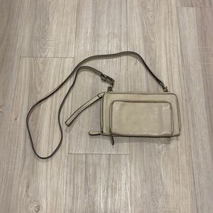 Taupe wallet handbag
